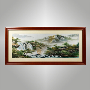 伊飞湘绣家居挂画纯手工刺绣单面绣源远流长 山水风景画 b20981